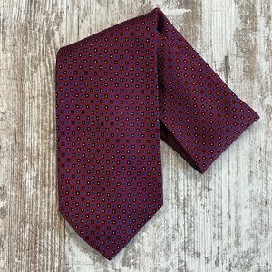 Robert Talbott Best Of Class Hubert W. White Red and Blue Patterned Silk Tie